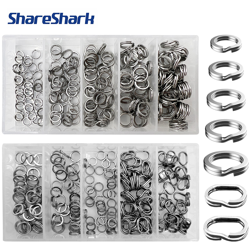 Fishing Rod Case - ShareShark 200pcs/caixa Anéis de Aço Inoxidável