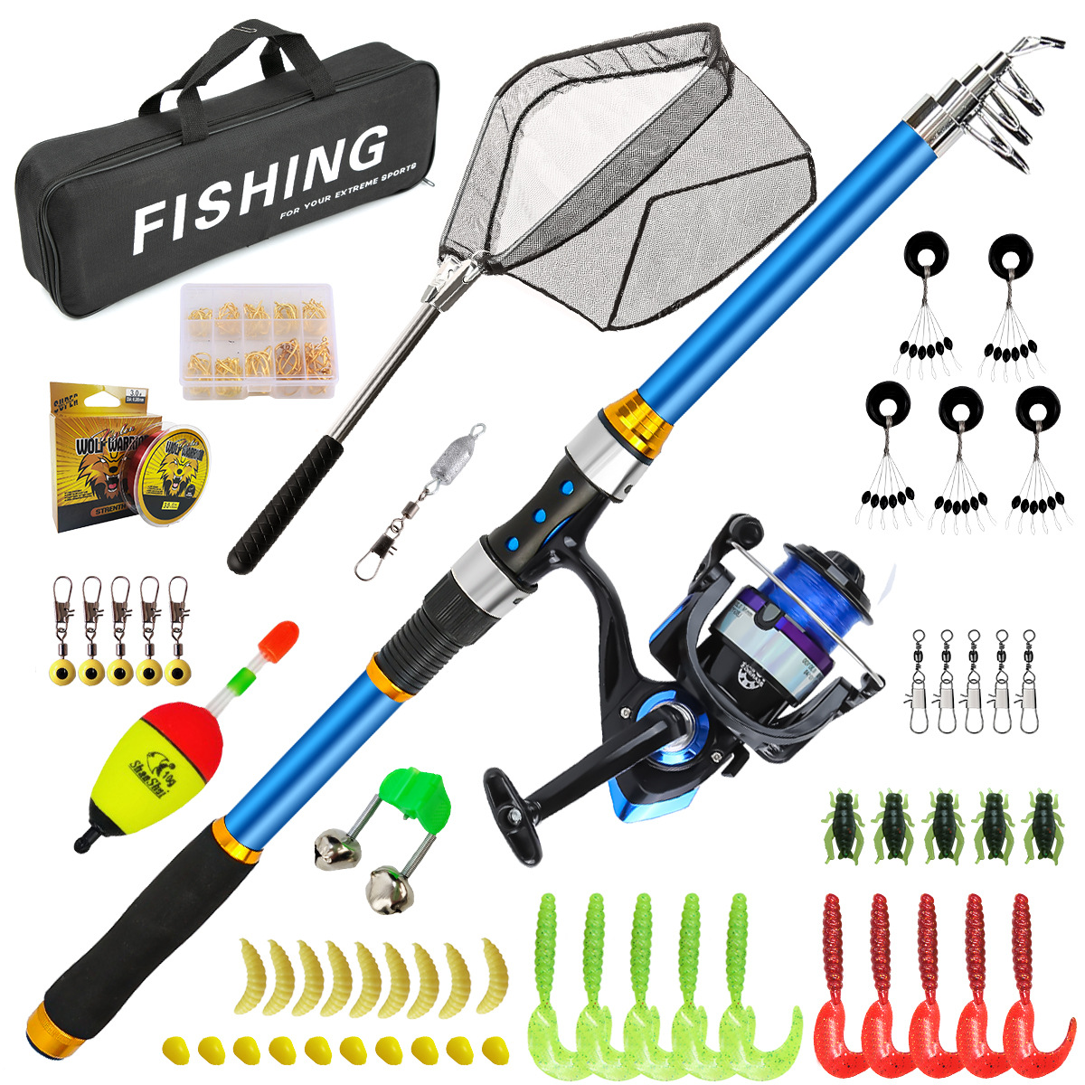 Fishing Rod Carbon Fiber - Conjunto de vara de pesca telescópica