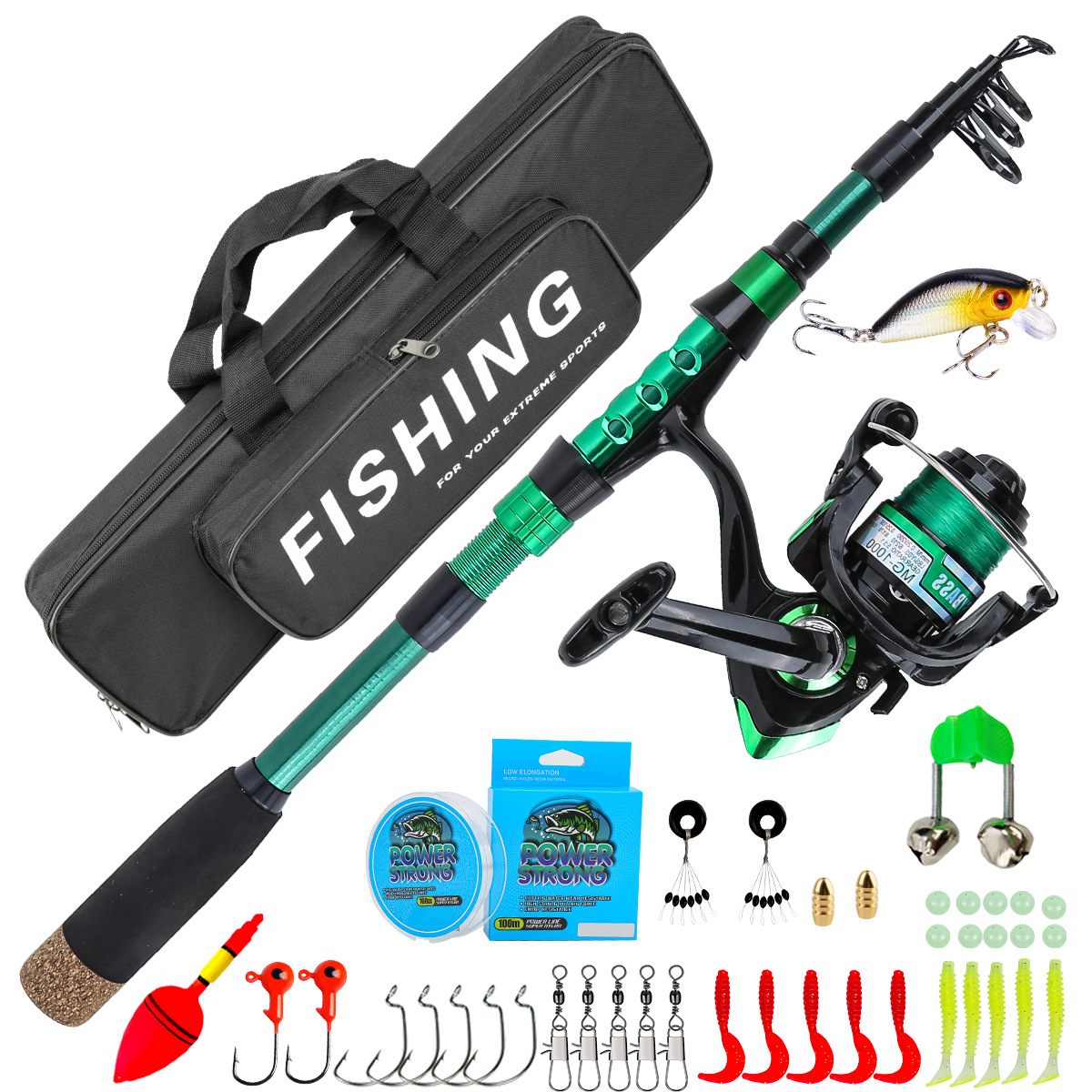 Fishing Rod Carbon Fiber - Conjunto Completo de Pesca com Vara