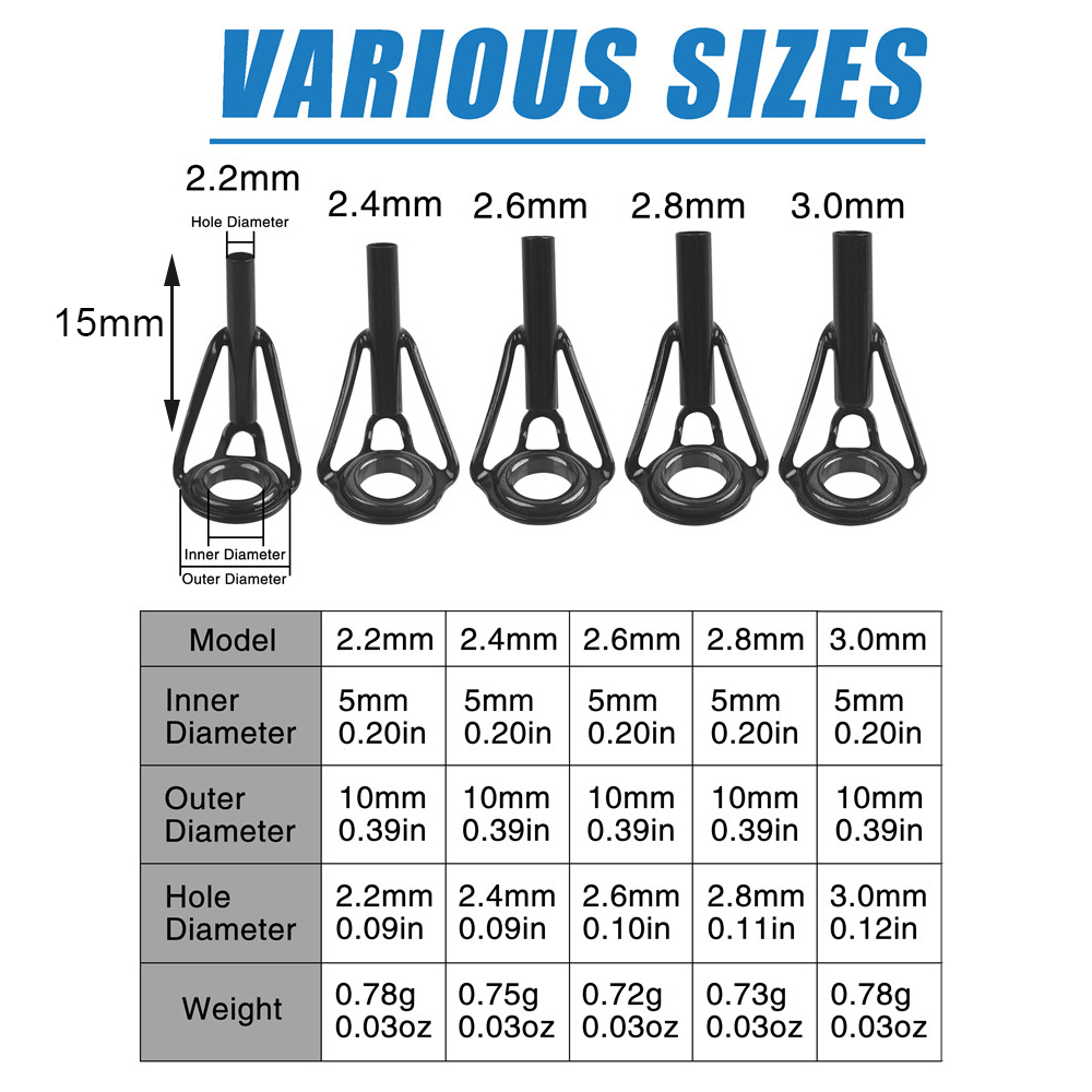 Guias de vara de pesca, kit de - Fishing Rod Tip Replacement avaliação e preço