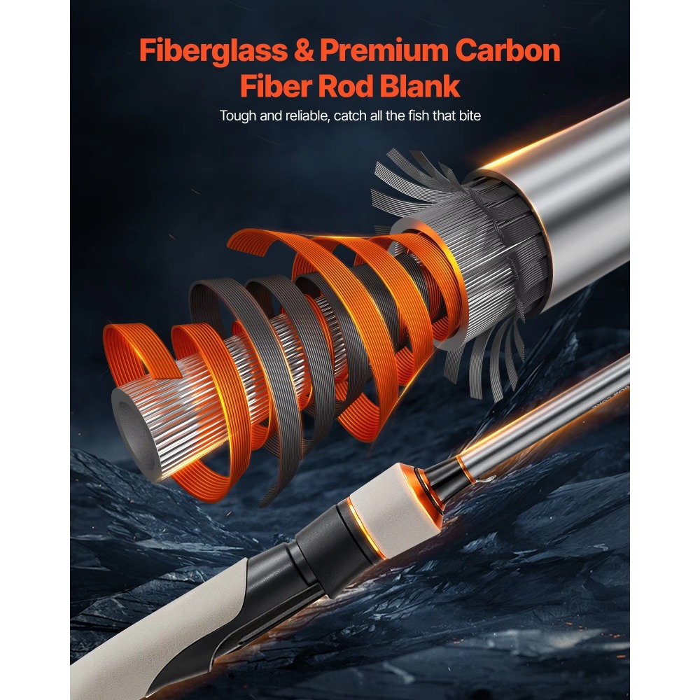 Conjunto de Vara de Pesca de C - Fishing Rod Carbon Fiber avaliação e preço